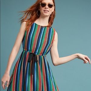 Anthropologie rainbow crochet dress